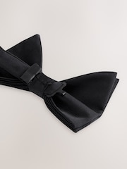 Black Bow with Pocket Square and Flower Pin - Image 3 of 3