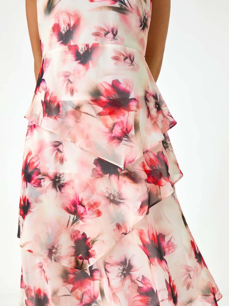 Rojo - Vestido floral superpuesto Petite de Roman - Imagen 5 de 5 Rojo - Vestido floral superpuesto Petite de Roman - Imagen 5 de 5