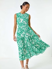 Roman Green Petite Abstract Button Up Dress - Image 2 of 5