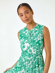 Roman Green Petite Abstract Button Up Dress - Image 4 of 5
