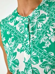 Roman Green Petite Abstract Button Up Dress - Image 5 of 5