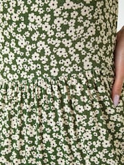 Roman Green Petite Ditsy Floral Print Strap Dress - Image 5 of 5