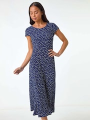 Roman Blue Petite Lace Tie Waist Maxi Dress - Image 1 of 5
