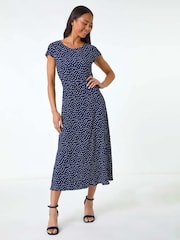 Roman Blue Petite Lace Tie Waist Maxi Dress - Image 2 of 5