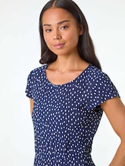 Roman Blue Petite Lace Tie Waist Maxi Dress - Image 4 of 5