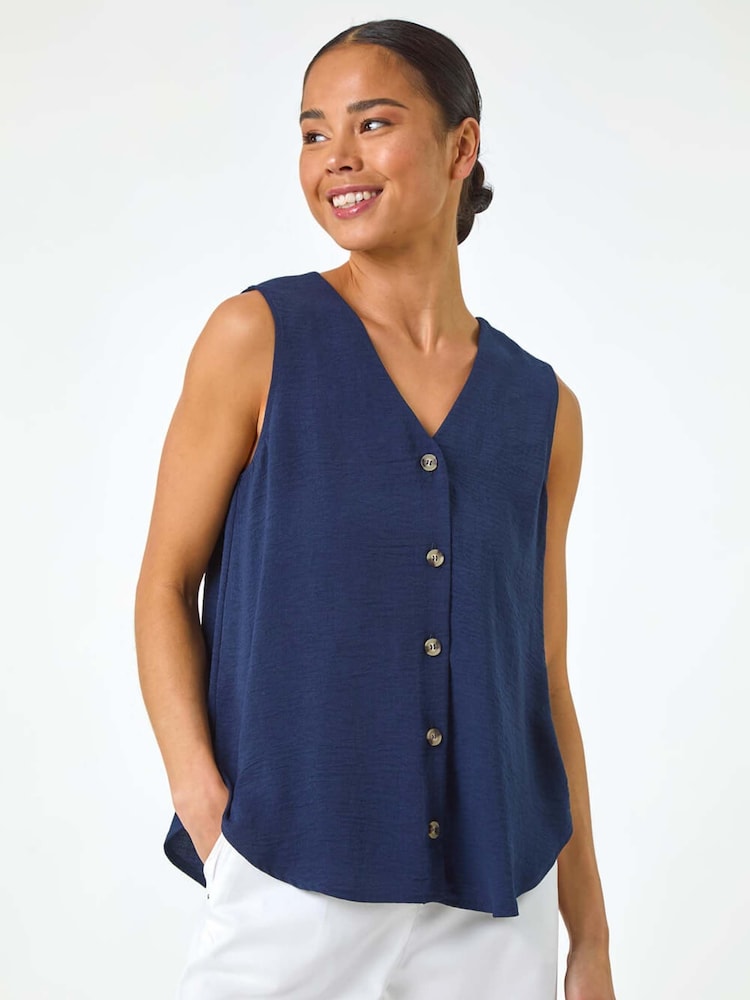 Roman Petite Buttoned Sleeveless Blouse - Bild 1 von 5