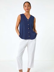 Roman Petite Buttoned Sleeveless Blouse - Bild 3 von 5