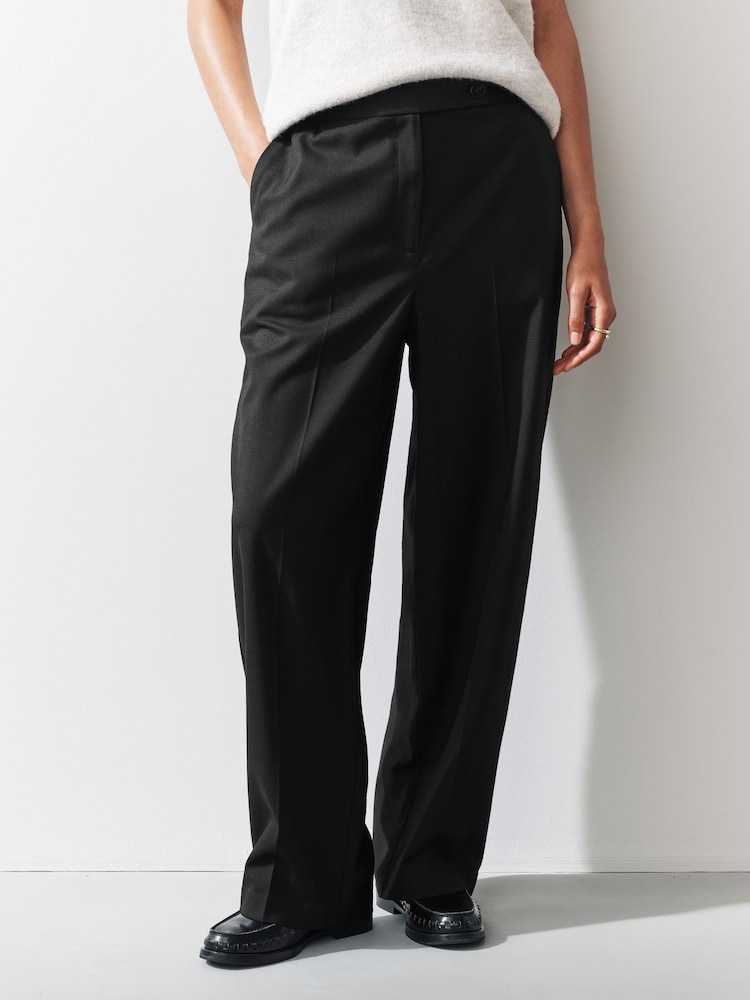 Black Pleated Front Straight Leg Trousers - Image 2 of 7 Black Pleated Front Straight Leg Trousers - Image 2 of 7