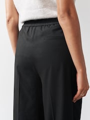 Black Pleated Front Straight Leg Trousers - Image 4 of 7