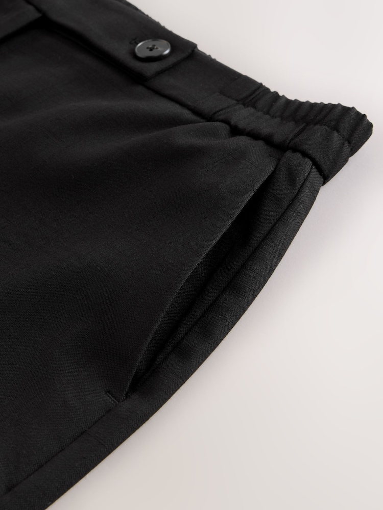 Black Pleated Front Straight Leg Trousers - Image 7 of 7 Black Pleated Front Straight Leg Trousers - Image 7 of 7
