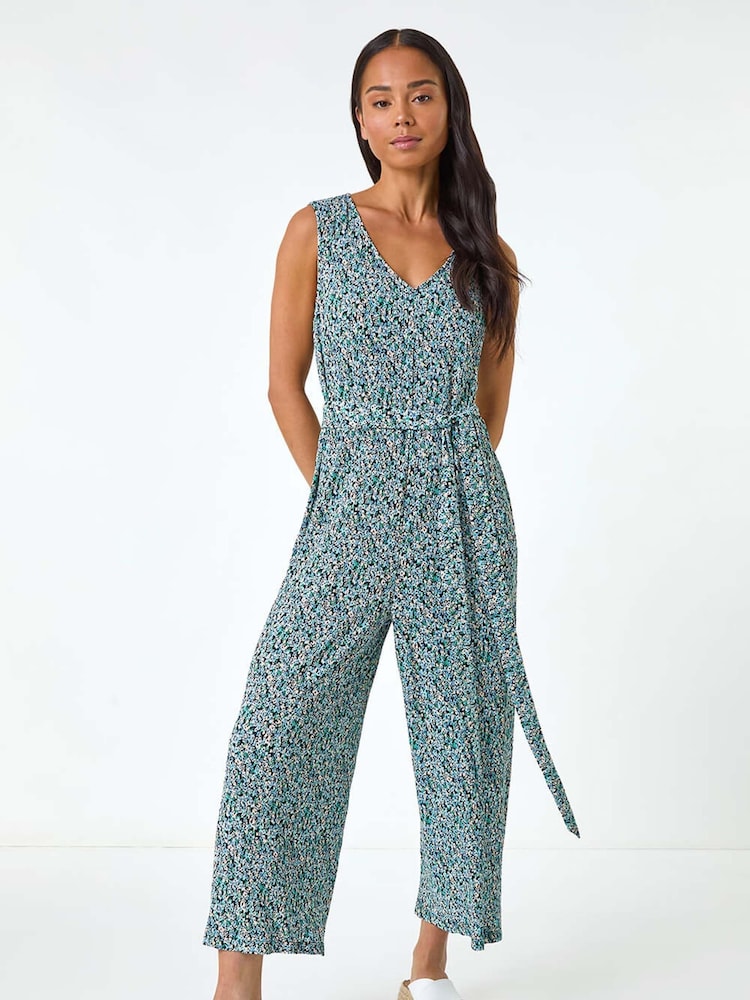 Roman Petite Ditsy Crinkle Crop Jumpsuit - Imagen 2 de 5