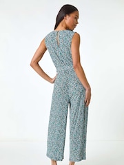 Roman Petite Ditsy Crinkle Crop Jumpsuit - Imagen 3 de 5