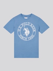 U.S. Polo Assn. Blue Boys 100% Cotton Circle Print T-Shirt - Image 1 of 3