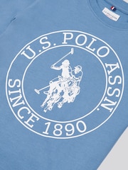 U.S. Polo Assn. Blue Boys 100% Cotton Circle Print T-Shirt - Image 3 of 3