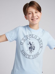 U.S. Polo Assn. dark Blue Boys 100% Cotton Circle Print T-Shirt - Image 2 of 8