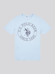 U.S. Polo Assn. dark Blue Boys 100% Cotton Circle Print T-Shirt - Image 6 of 8