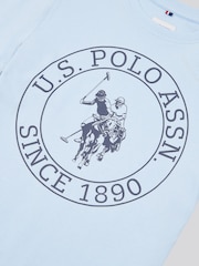 U.S. Polo Assn. dark Blue Boys 100% Cotton Circle Print T-Shirt - Image 8 of 8