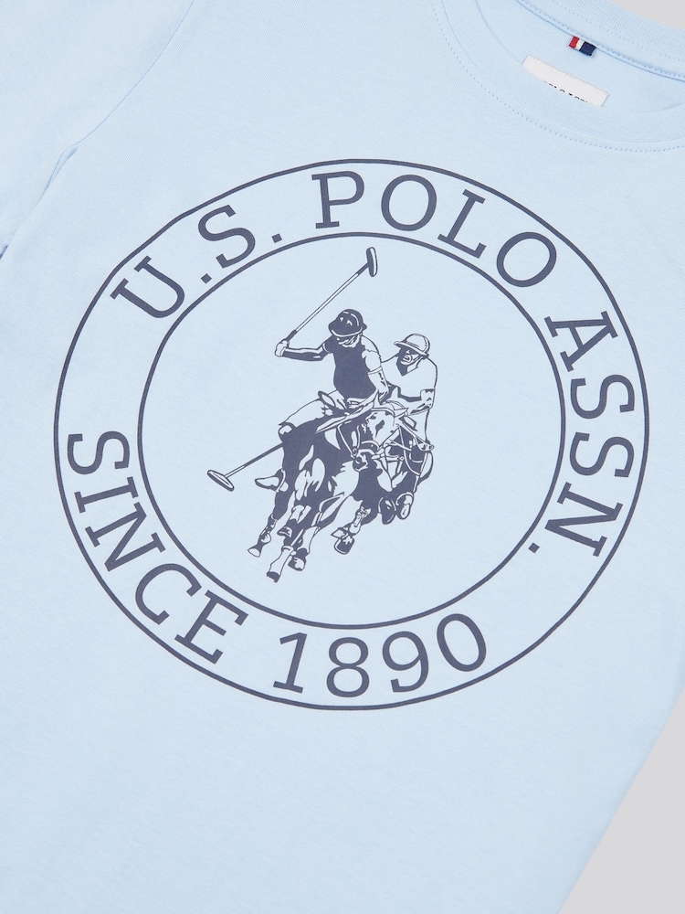 U.S. Polo Assn. dark Blue Boys 100% Cotton Circle Print T-Shirt - Image 8 of 8