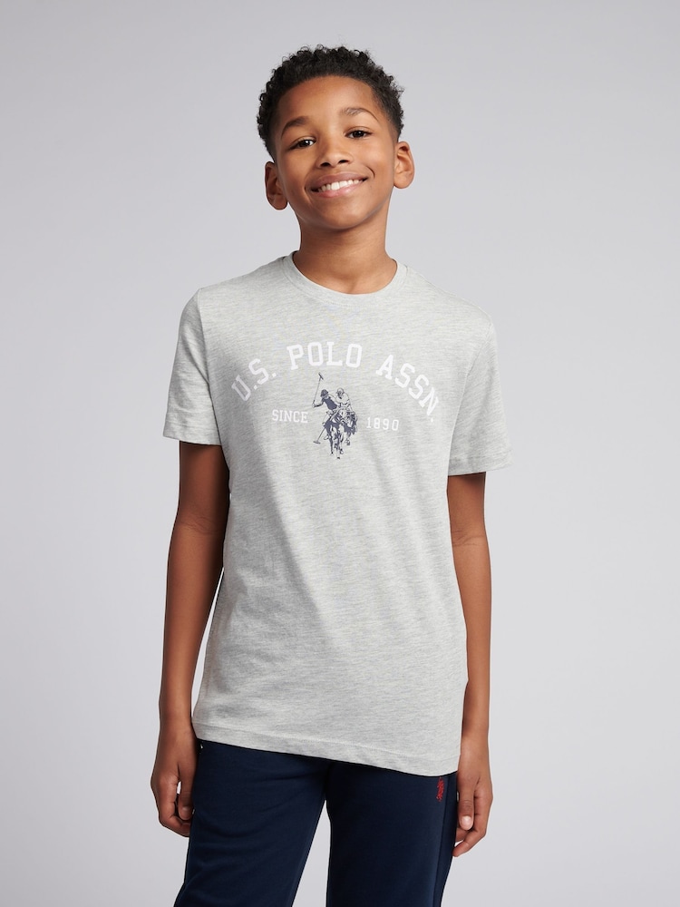 U.S. Polo Assn. Grey Signature Arch Print T-Shirt - Image 1 of 7 U.S. Polo Assn. Grey Signature Arch Print T-Shirt - Image 1 of 7