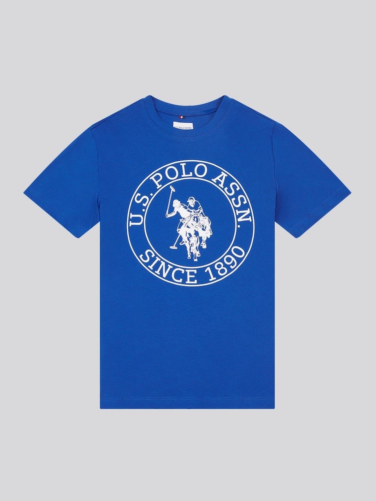 U.S. Polo Assn. Light Blue Boys 100% Cotton Circle Print T-Shirt - Image 1 of 3