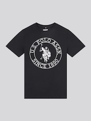 U.S. Polo Assn. Black Boys 100% Cotton Circle Print T-Shirt - Image 6 of 8