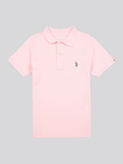 U.S. Polo Assn. Pink Boys Double Horsemen 100% Cotton Polo Shirt - Image 1 of 4