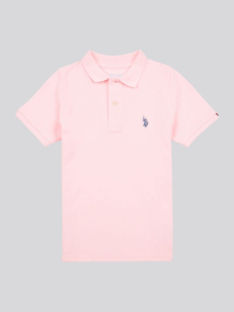 U.S. Polo Assn. Pink Boys Double Horsemen 100% Cotton Polo Shirt - Image 1 of 4