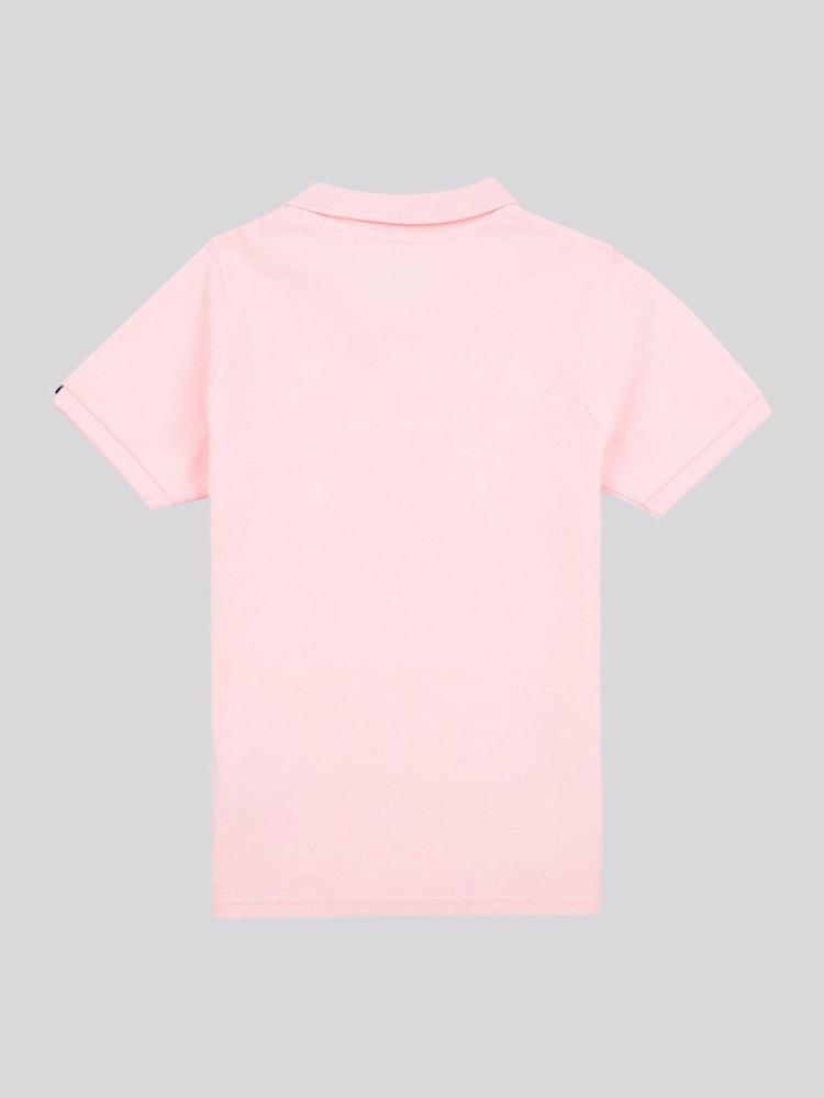 U.S. Polo Assn. Pink Boys Double Horsemen 100% Cotton Polo Shirt - Image 2 of 4
