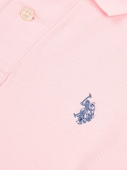 U.S. Polo Assn. Pink Boys Double Horsemen 100% Cotton Polo Shirt - Image 4 of 4