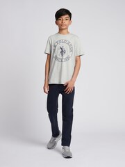 U.S. Polo Assn. Grey Boys 100% Cotton Circle Print T-Shirt - Image 3 of 8