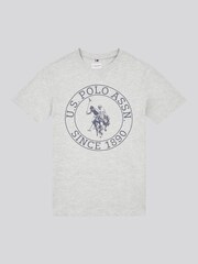 U.S. Polo Assn. Grey Boys 100% Cotton Circle Print T-Shirt - Image 6 of 8