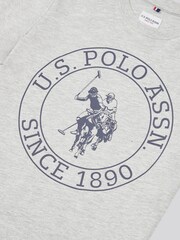U.S. Polo Assn. Grey Boys 100% Cotton Circle Print T-Shirt - Image 8 of 8