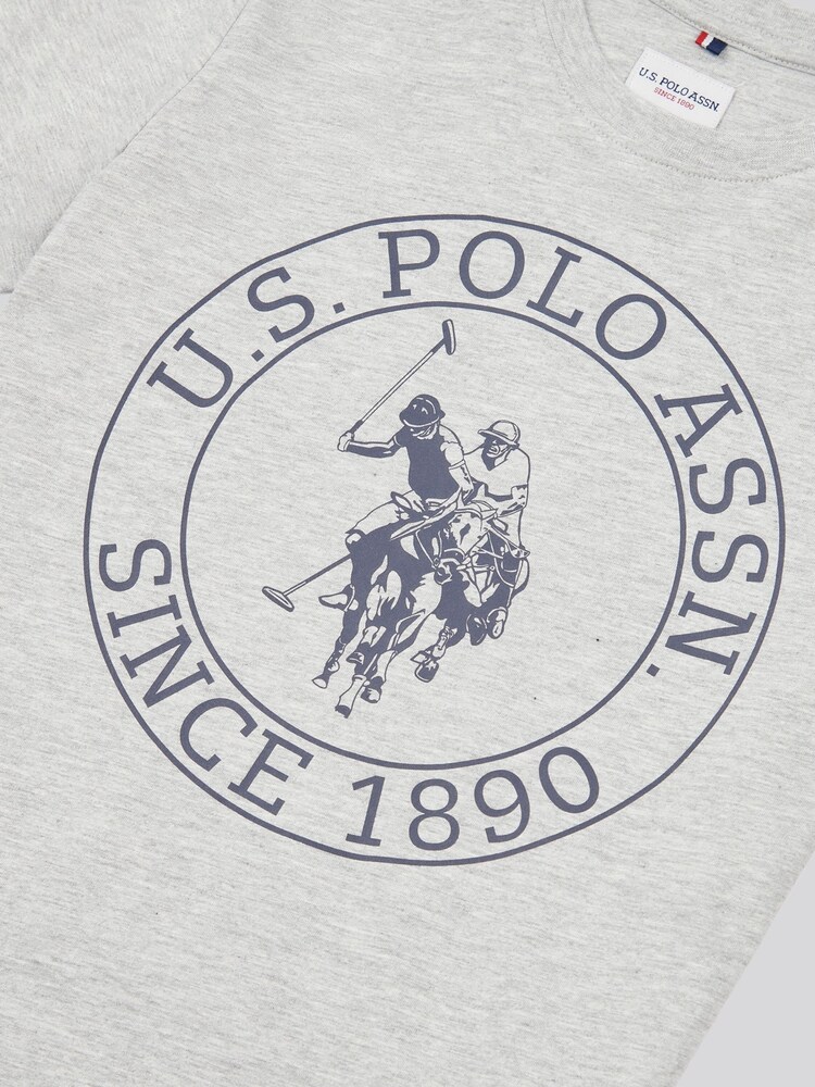 U.S. Polo Assn. Grey Boys 100% Cotton Circle Print T-Shirt - Image 8 of 8