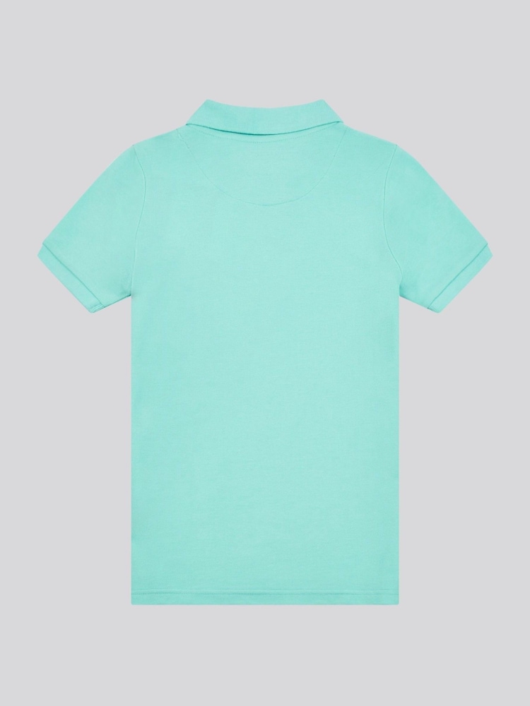U.S. Polo Assn. Blue Boys Double Horsemen 100% Cotton Polo Shirt - Image 2 of 4