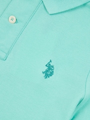 U.S. Polo Assn. Blue Boys Double Horsemen 100% Cotton Polo Shirt - Image 3 of 4