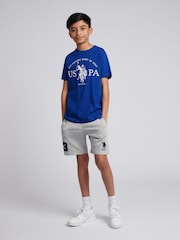 U.S. Polo Assn. Lightc Blue Boys Graphic Print 100% Cotton T-Shirt - Image 3 of 7