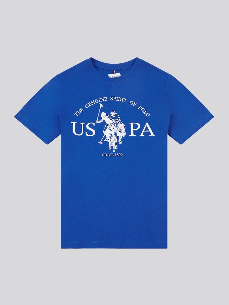 U.S. Polo Assn. Lightc Blue Boys Graphic Print 100% Cotton T-Shirt - Image 5 of 7