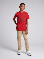 U.S. Polo Assn. Red Boys 100% Cotton Circle Print T-Shirt - Image 3 of 7