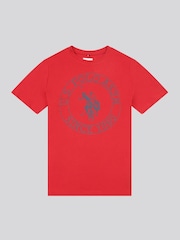 U.S. Polo Assn. Red Boys 100% Cotton Circle Print T-Shirt - Image 5 of 7