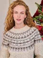 Ecru Fairisle Cable Knit - Suéter de Natal - Imagem 4 de 8