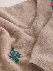 V-Neck Neutral Multi Tree Christmas Jumper - Image 8 of 8