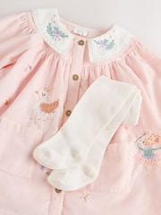 Pink Fairy Mouse Baby Woven Collar Dress with Tights (0mths-2yrs) - Image 4 of 9