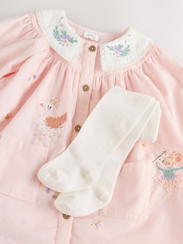 Buy Pink Fairy Mouse Baby Woven Collar Dress with Tights (0mths-2yrs) from  Next USA