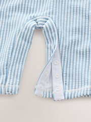 Light Blue Stripe Sunsafe Swimsuit and Hat Set (3mths-7yrs) - Image 4 of 4