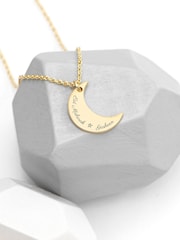 Personalised Eid Mubarak Crescent Moon Necklace by Treat Republic - Image 1 of 4