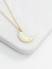 Personalised Eid Mubarak Crescent Moon Necklace by Treat Republic - Image 3 of 4