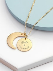 Personalised Eid Mubarak Matte Moon and Sun Necklace by Treat Republic - Image 2 of 4