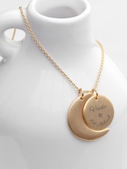 Personalised Eid Mubarak Matte Moon and Sun Necklace by Treat Republic - Image 3 of 4