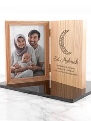 Personalised Eid Mubarak Oak Book Photo Frame by Treat Republic - Image 1 of 4