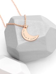 Personalised Eid Mubarak Crescent Moon Necklace by Treat Republic - Image 1 of 4